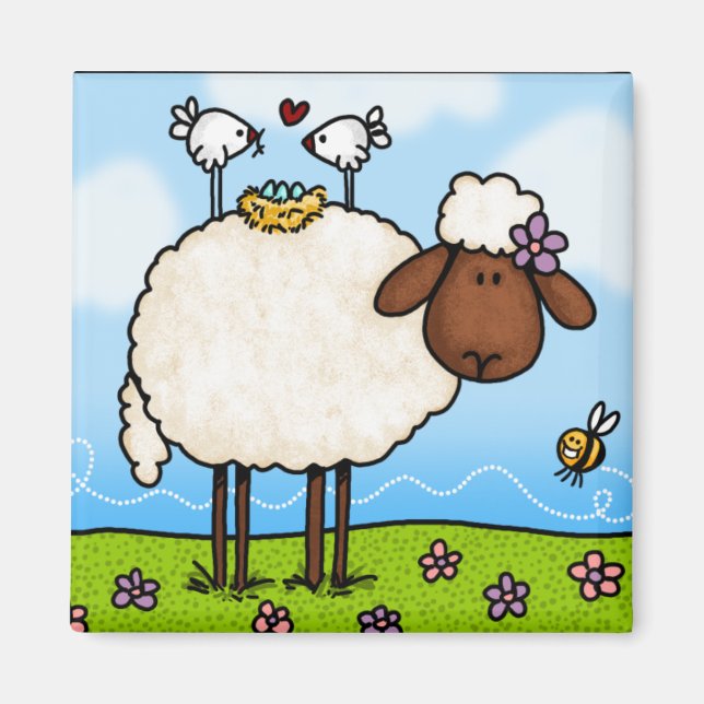 spring sheep magnet (Front)