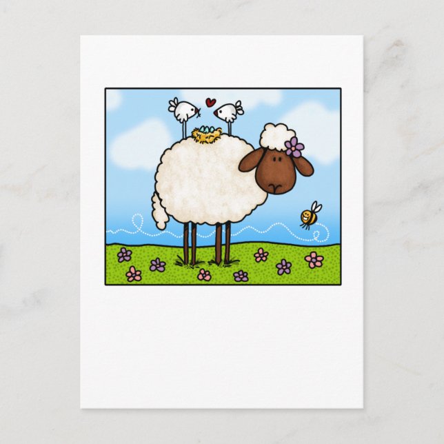 spring sheep postcard (Front)