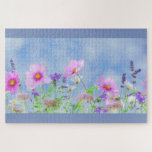 Spring Sky Jigsaw Puzzle<br><div class="desc">This is a photo of wild flowers in bloom against a lovely blue sky. This image is available on a variety of other products,  just click the link below the photo near 'About this Design'.</div>