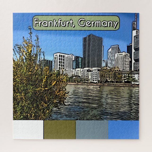 Spring Skyline of Frankfurt, Germany Jigsaw Puzzle (Vertical)