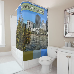 Spring Skyline of Frankfurt, Germany Shower Curtain
