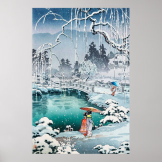 Spring Snow at Maruyama by Tsuchiya Koitsu Poster