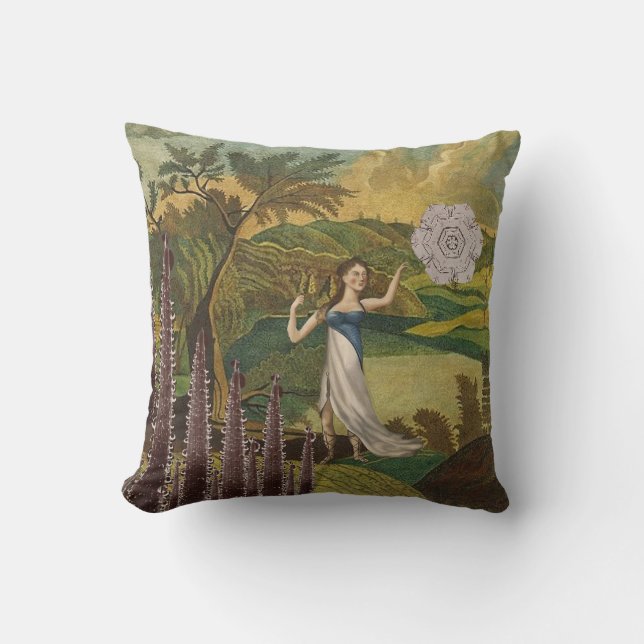 Spring Snow Maiden Throw Pillow (Front)