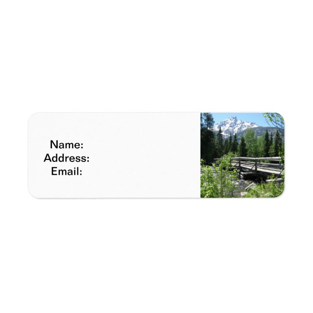 Spring Snow on Grand Tetons with Bridge over River (Front)