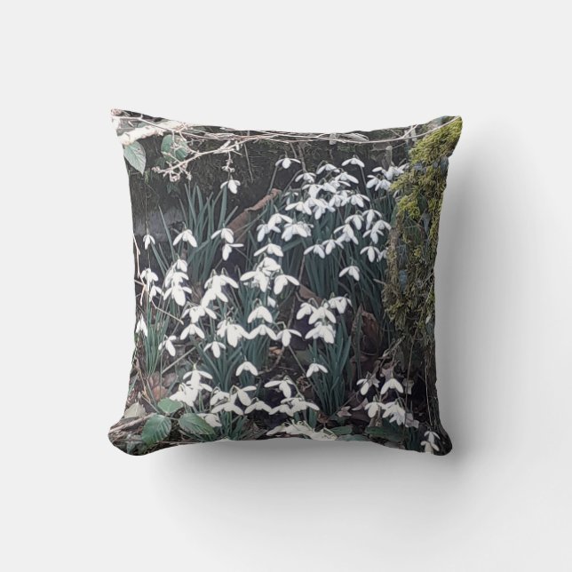 Spring Snowdrops Cushion (Front)