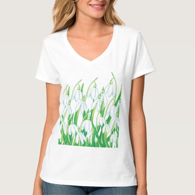 Spring Snowdrops  T-Shirt (Front)