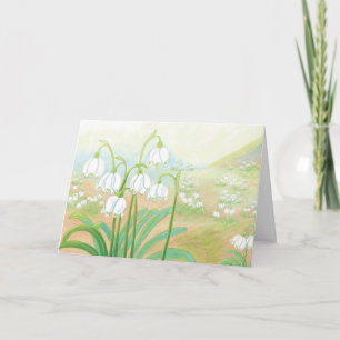 Spring Snowflake, Leucojum vernum Illustration Card