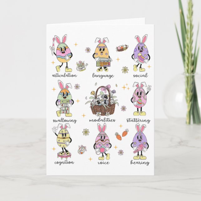 Spring Speech Language Pathologist Easter Bunny Sl Card (Front)