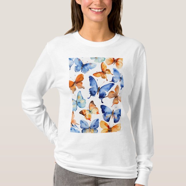 "Spring Splendour: Butterfly Womens T-shirt| T-Shirt (Front)
