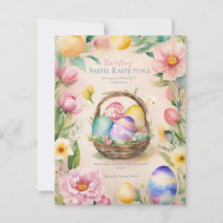 Spring Splendour: Easter Eggs & Blooms Greetings  Holiday Card