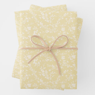 Spring Sprigs Neutral - Buttercream Wrapping Paper Sheet