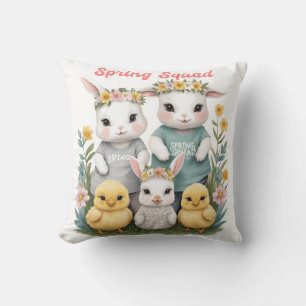 Spring Squad Cute Bunny & Chick Easter Cushion