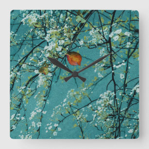 Spring Square Wall Clock