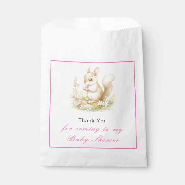Spring Squirrel Baby Shower Favour Bags (Front)