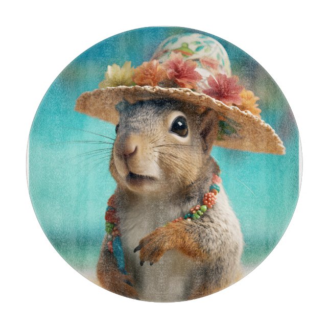 Spring Squirrel Cutting Board (Front)