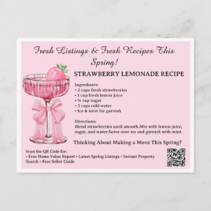 Spring Strawberry Lemonade Recipe Real Estate Postcard