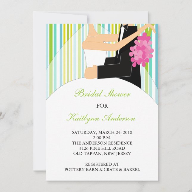 Spring Stripe Bride Bridal Shower Invitation (Front)
