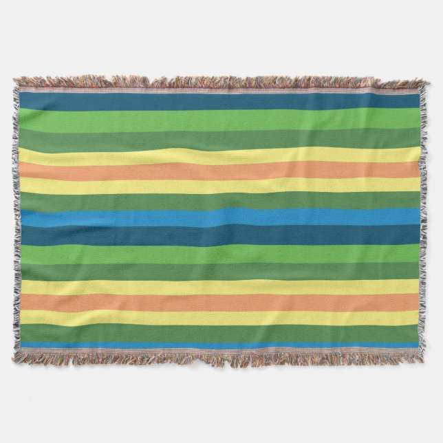 Spring Stripes Colourful  Blanket (Front)