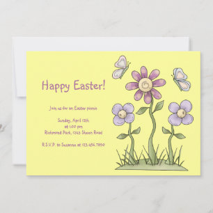 Spring Stuff · Purple Flowers & Butterflies Holiday Card