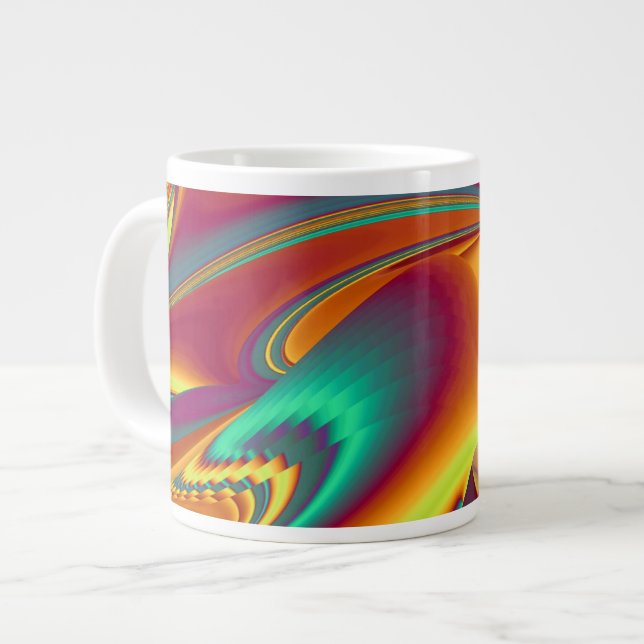Spring Summer Autumn Flowers Magic Large Coffee Mug (Front Left)