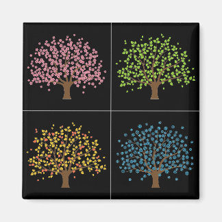 Spring Summer Autumn Winter Tree Magnet