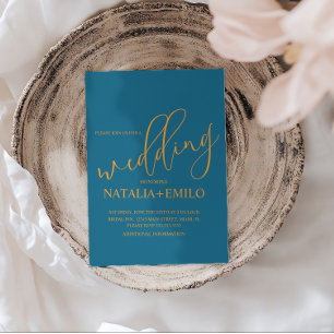 Spring Summer Blue Orange  Invitation