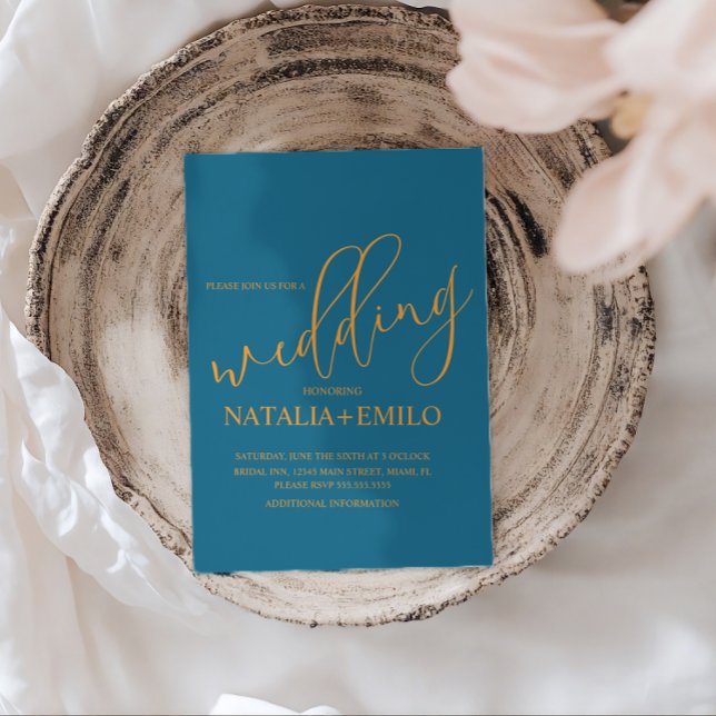 Spring Summer Blue Orange  Invitation (Creator Uploaded)