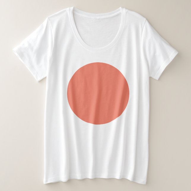 Spring Summer Colour Peach Pink Plus Size T-Shirt (Design Front)