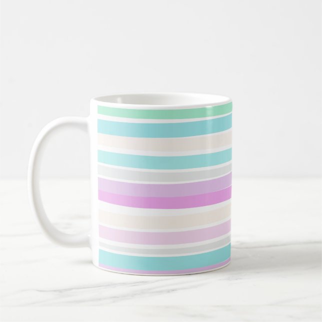 Spring summer colours in stripes coffee mug (Left)