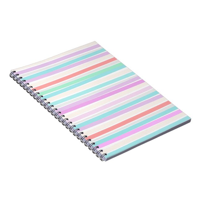 Spring summer colours in stripes notebook (Right Side)