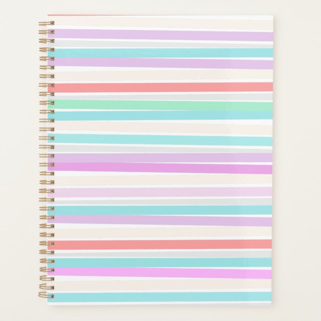Spring summer colours in stripes planner (Front)