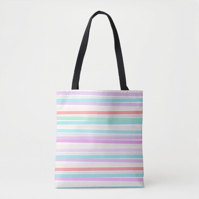 Spring summer colours in stripes tote bag (Front)