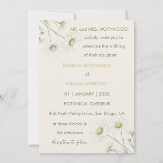 Spring,Summer Daisy Floral Retro Boho Invitation