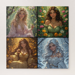 Spring Summer Fall Winter Nature Goddess Nymphs Jigsaw Puzzle