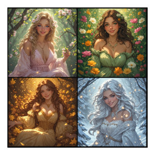 Spring Summer Fall Winter Nature Goddess Nymphs Photo Print