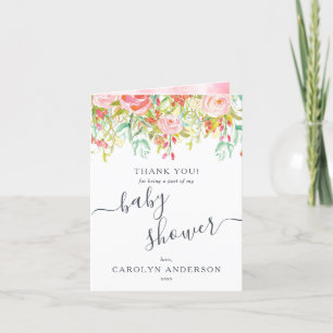 Spring Summer Floral   Baby Shower Thank You Card