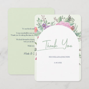 Spring Summer Floral Boho Garden Thank You Card