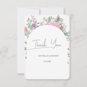 Spring Summer Floral Boho Garden Thank You Card