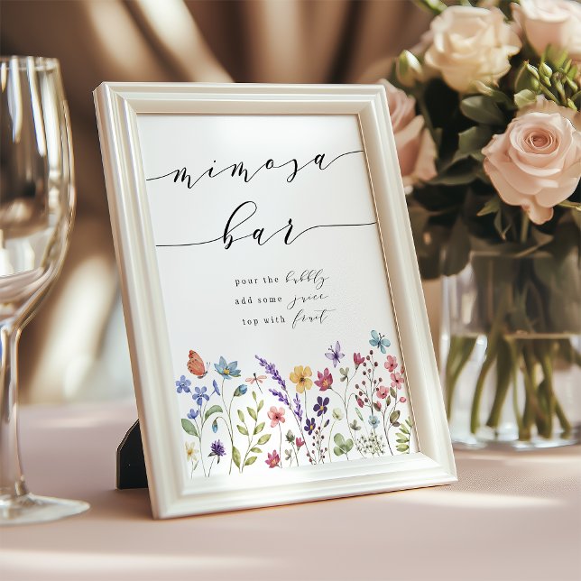 Spring Summer Floral Bridal Shower Mimosa Bar Poster (Creator Uploaded)