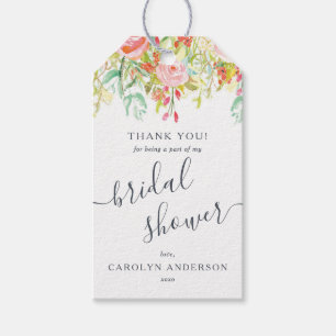 Spring Summer Floral   Bridal Shower Thank You Gift Tags