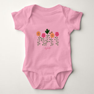Spring & Summer Floral Customise Girls Baby Bodysuit