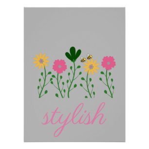 Spring & Summer Floral Customise Girls Poster