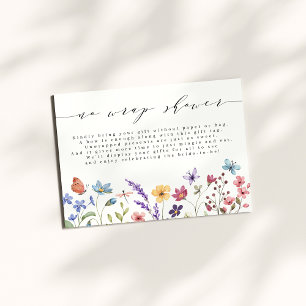Spring Summer Floral Garden No Wrap Bridal Shower Enclosure Card