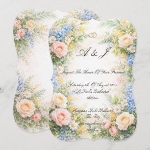 spring summer floral wedding invitation