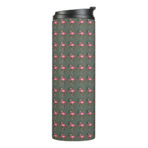 Spring Summer Flower Pink Flamingo Thermal Tumbler