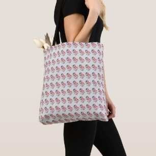 Spring Summer Flower Pink Flamingo Tote Bag