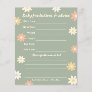 Spring Summer Flowers Baby Shower Guessing Game