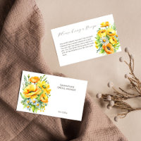 Spring summer flowers bridal shower recipe card