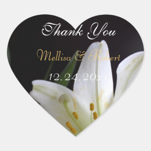 spring, summer, holiday wedding favour thank you heart sticker