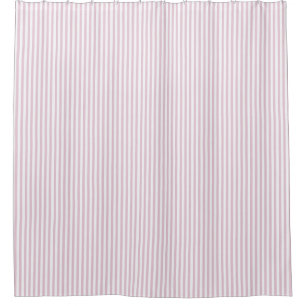 Spring Summer Soft Light Pink Stripe Farmhouse Shower Curtain